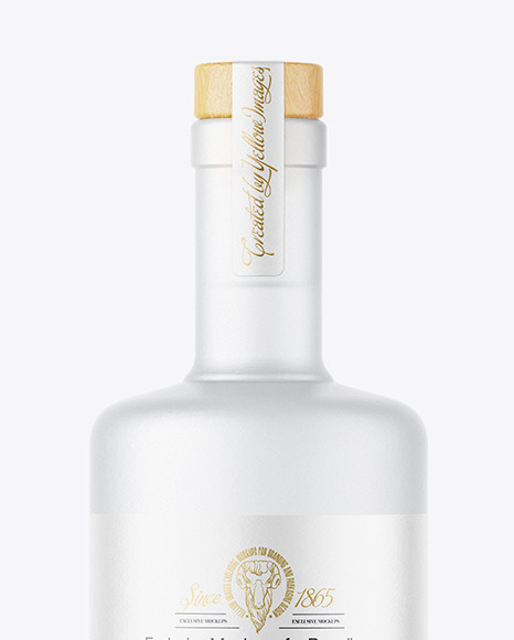 Frosted Glass Vodka Bottle Mockup Frosted Glass Vodka Bottle Mockup