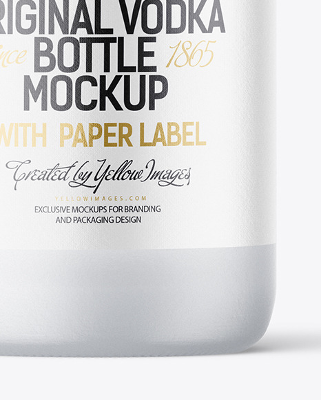 Frosted Glass Vodka Bottle Mockup Frosted Glass Vodka Bottle Mockup