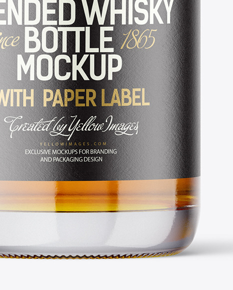 Clear Glass Whiskey Bottle Mockup