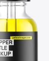 Clear Glass Dropper Bottle with Oil Mockup