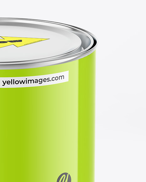 Glossy Tin Can Mockup