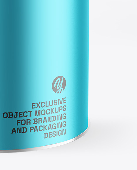 Matte Metallic Tin Can Mockup