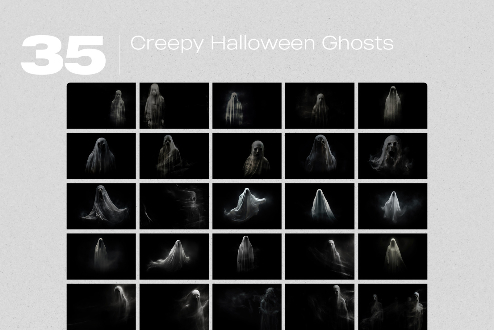 35 Creepy Halloween Ghosts Effect Photo Overlays