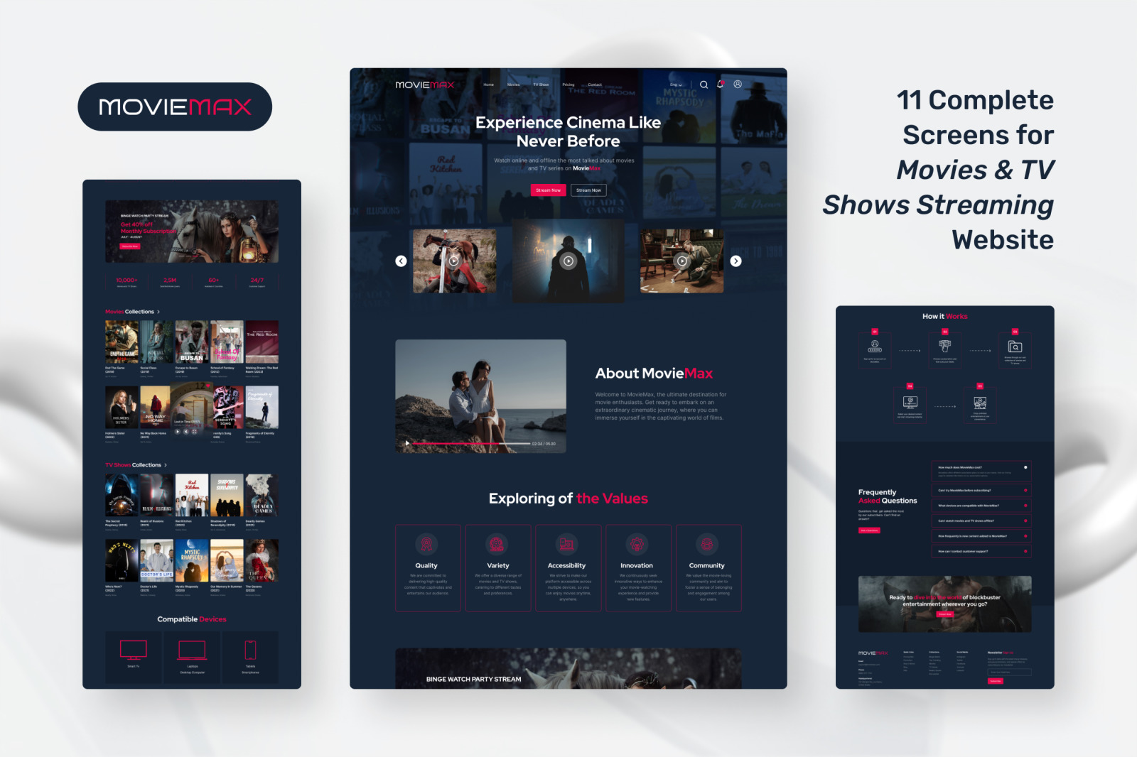 MovieMax - Movies &amp; TV Shows Streaming Website UI Figma Template