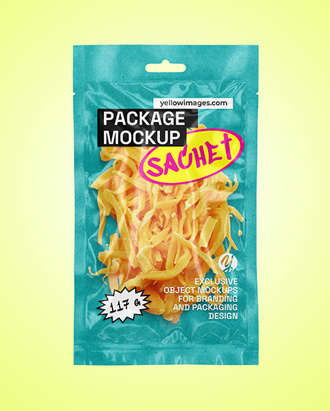 Kraft Package with Dried Squid Mockup