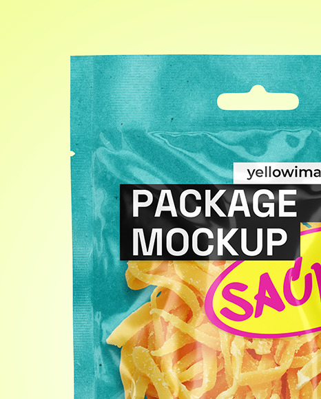 Kraft Package with Dried Squid Mockup