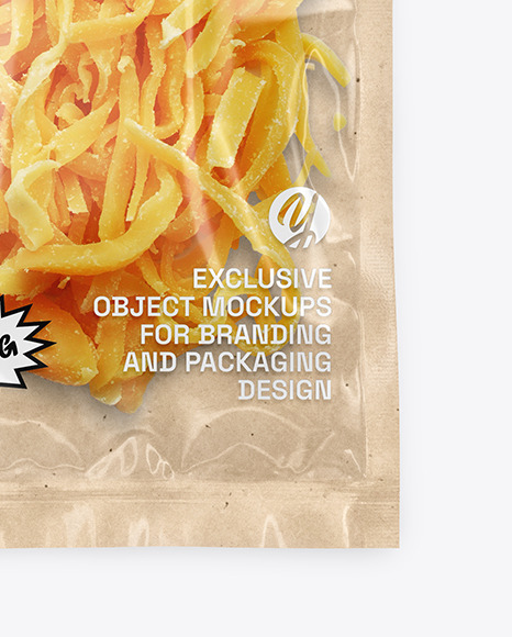 Kraft Package with Dried Squid Mockup