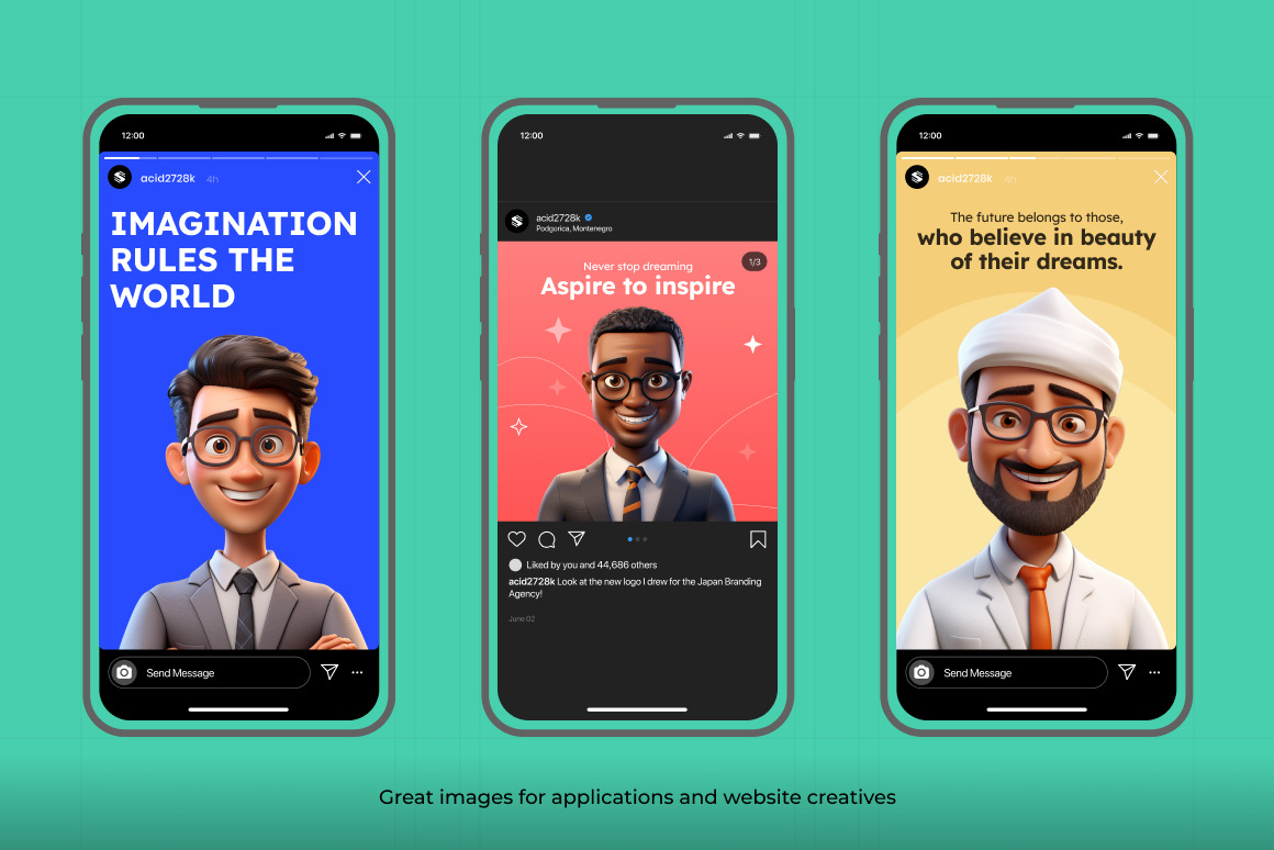 125 Animoji Style Avatars - Businessman