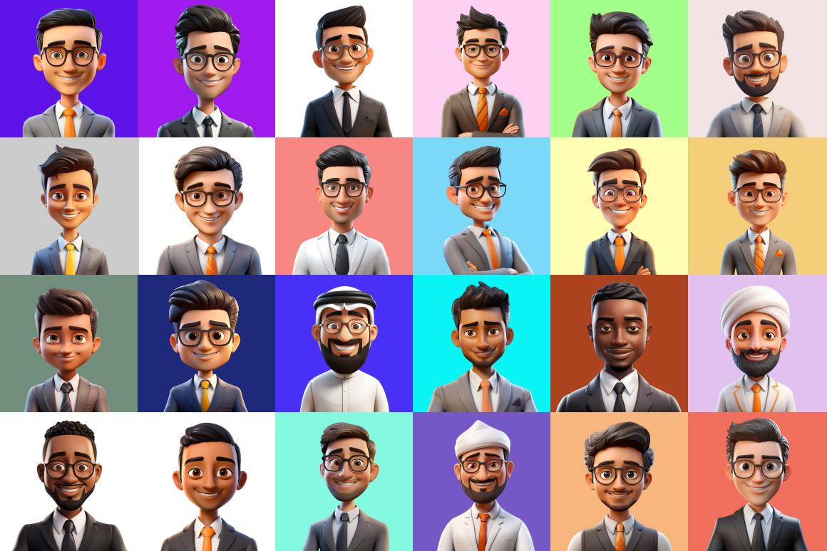 125 Animoji Style Avatars - Businessman