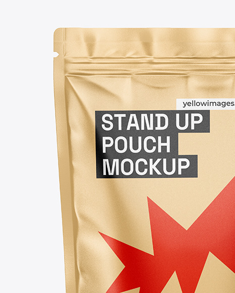 Kraft Paper Stand Up Pouch Mockup