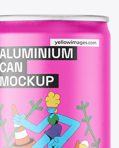 Aluminium Drink Can With Matte Finish Mockup