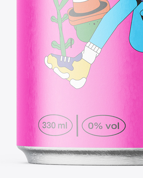Aluminium Drink Can With Matte Finish Mockup