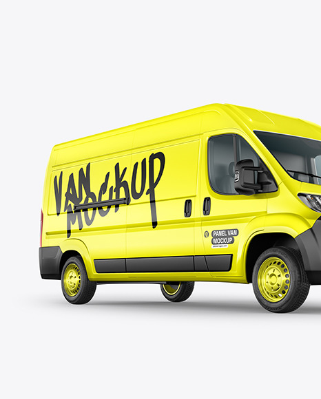 Panel Van Mockup - Half Side View