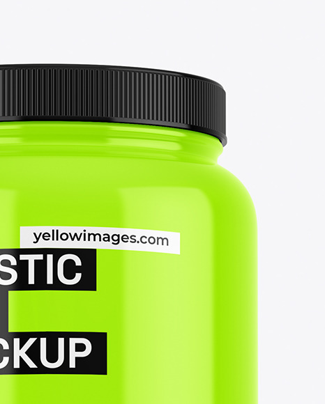 Glossy Plastic Jar Mockup