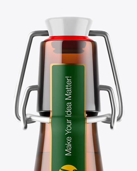 Amber Glass Beer Bottle Mockup