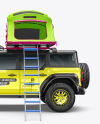 Off-Road SUV With Tourist Tent Mockup - Side View