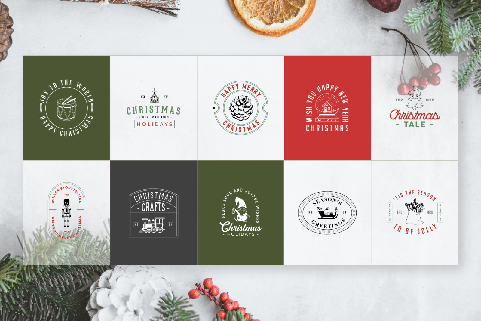 50 Retro Modern Christmas Logos