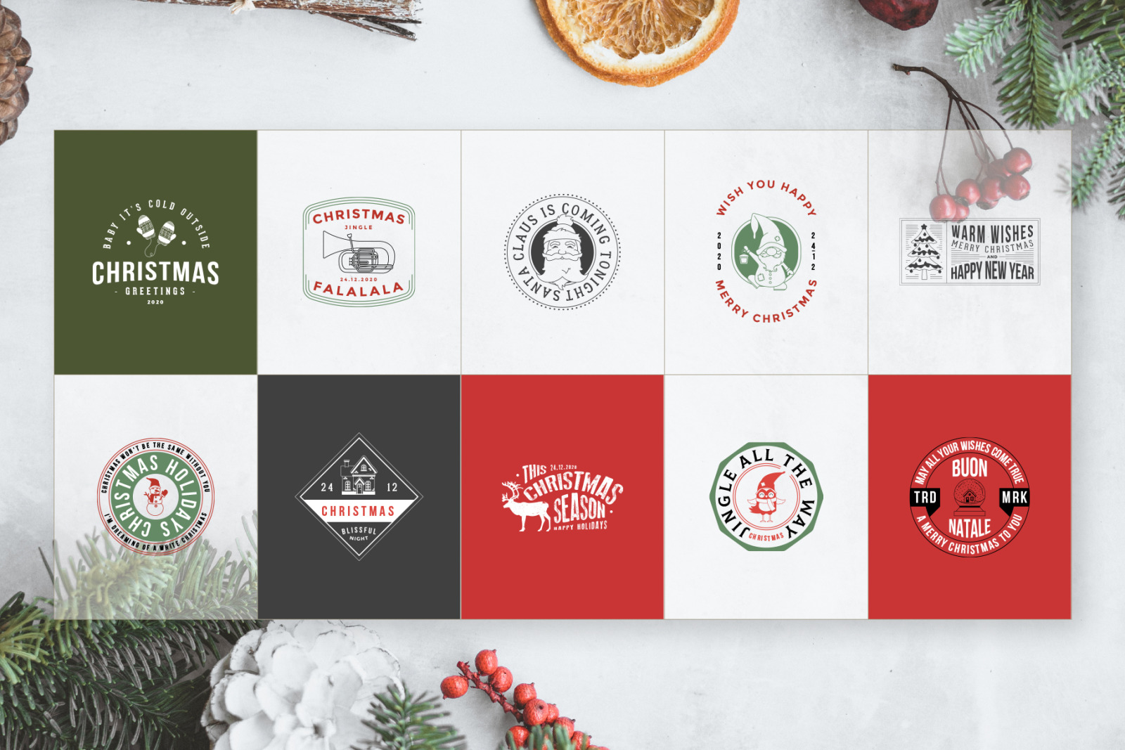 50 Retro Modern Christmas Logos