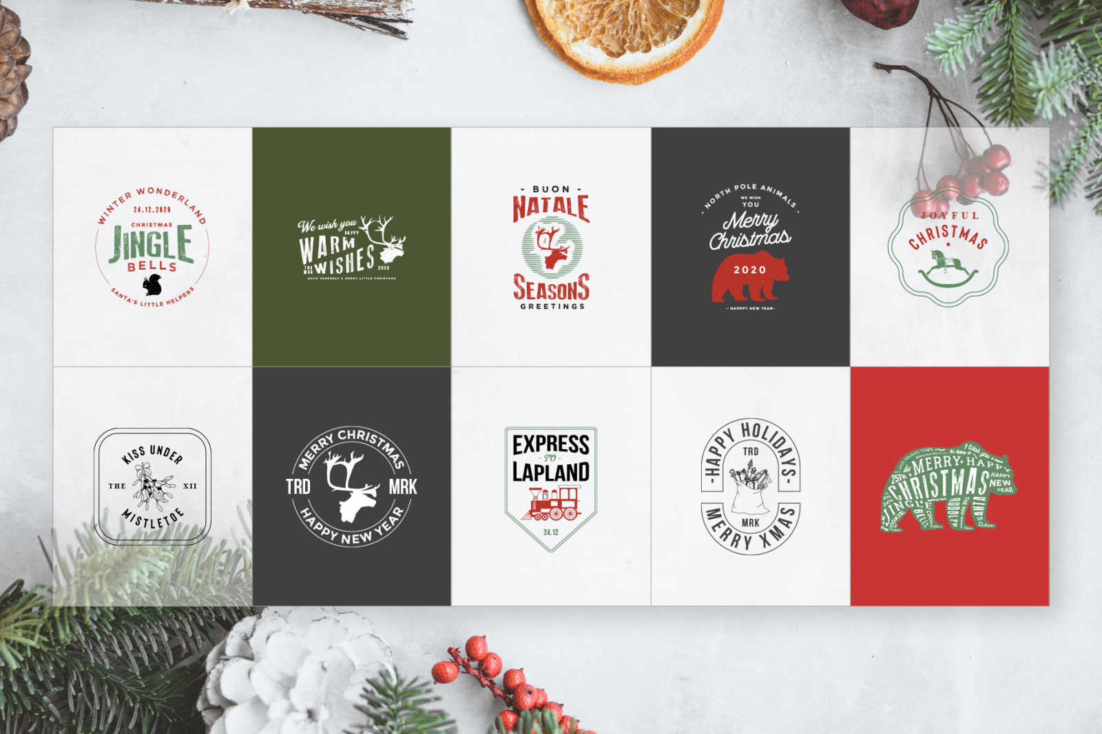 50 Retro Modern Christmas Logos