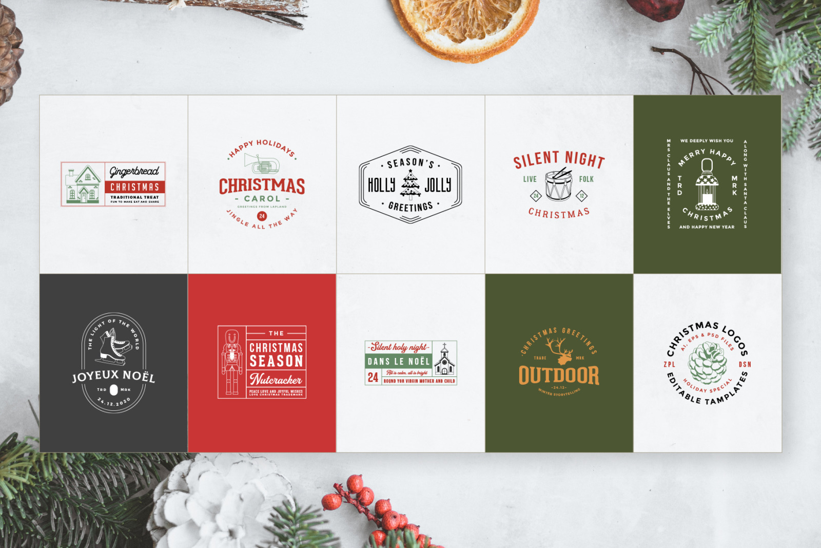 50 Retro Modern Christmas Logos