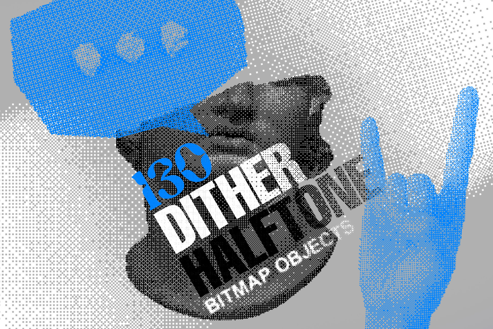 130 Dither Bitmap Vector &amp; PNG Set