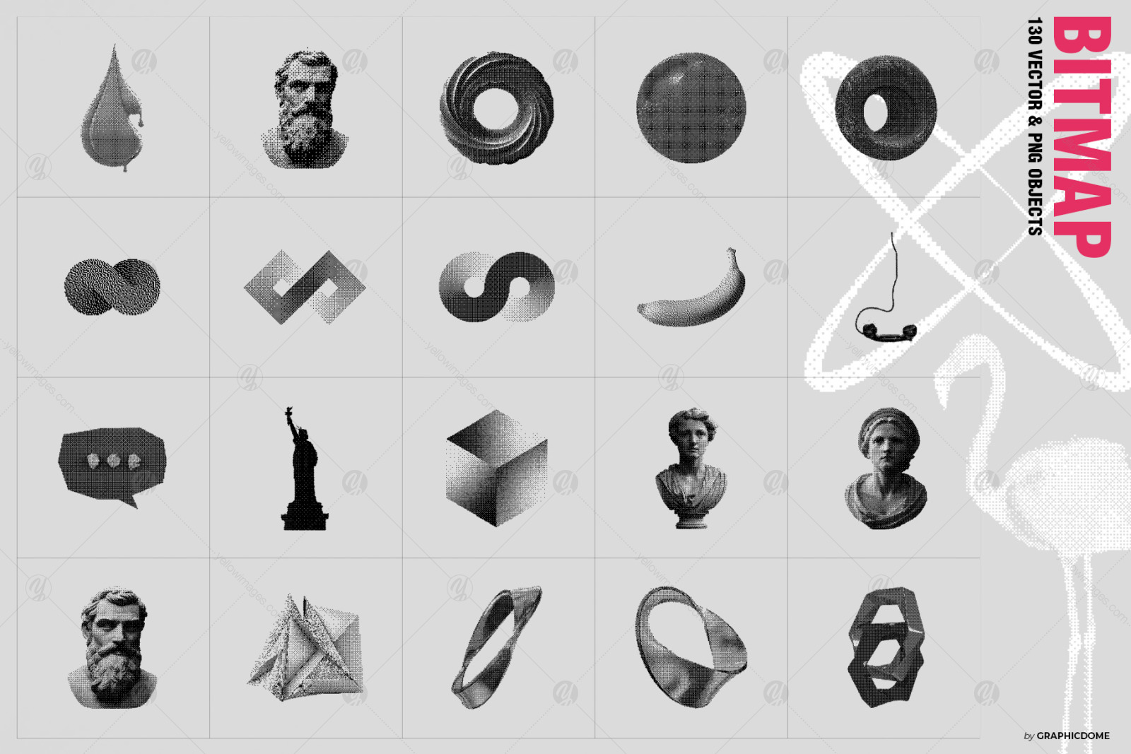 130 Dither Bitmap Vector & PNG Set 130 Dither Bitmap Vector & PNG Set
