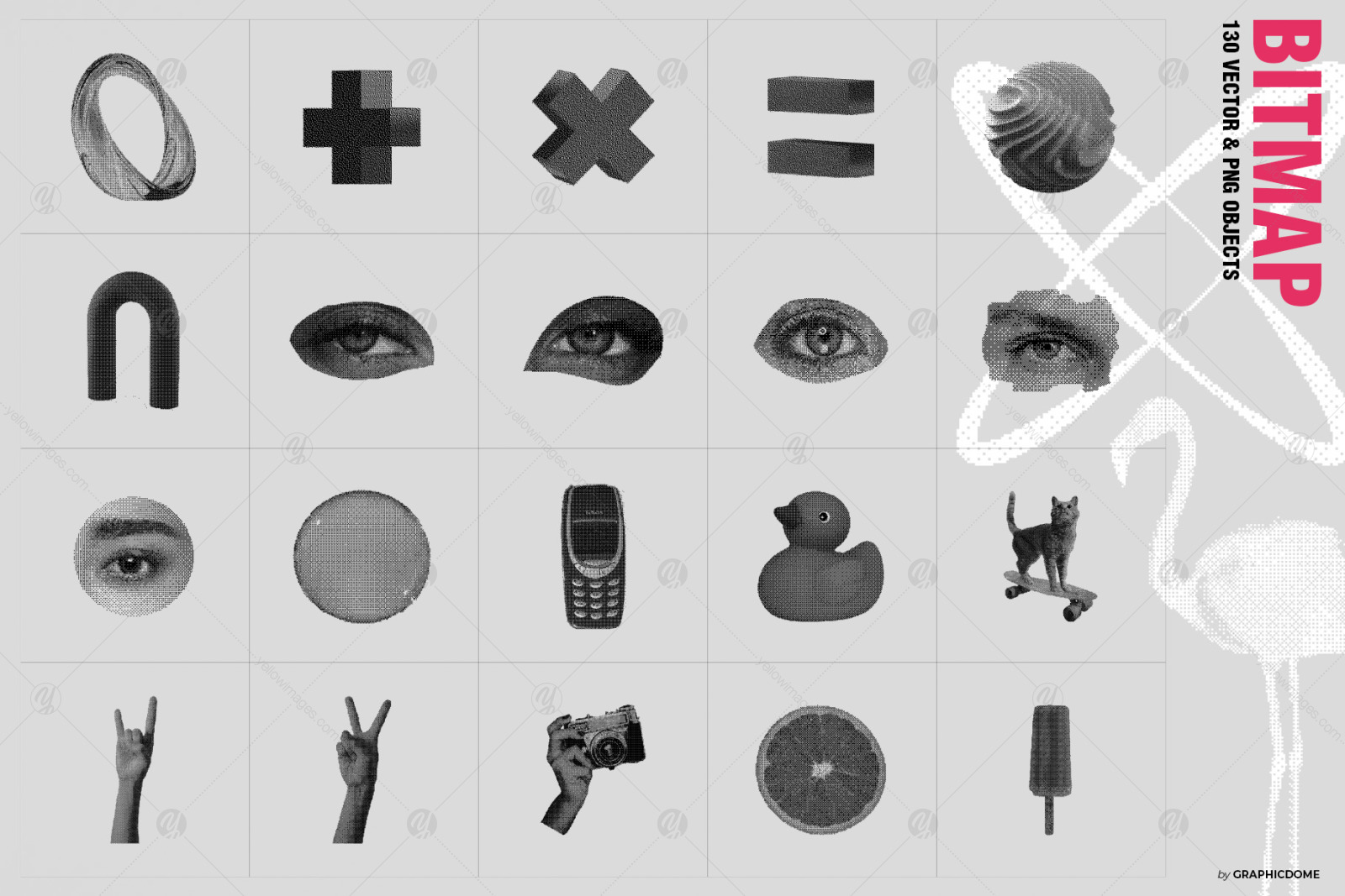 130 Dither Bitmap Vector & PNG Set 130 Dither Bitmap Vector & PNG Set