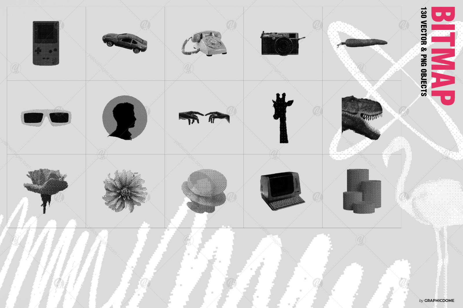 130 Dither Bitmap Vector & PNG Set 130 Dither Bitmap Vector & PNG Set