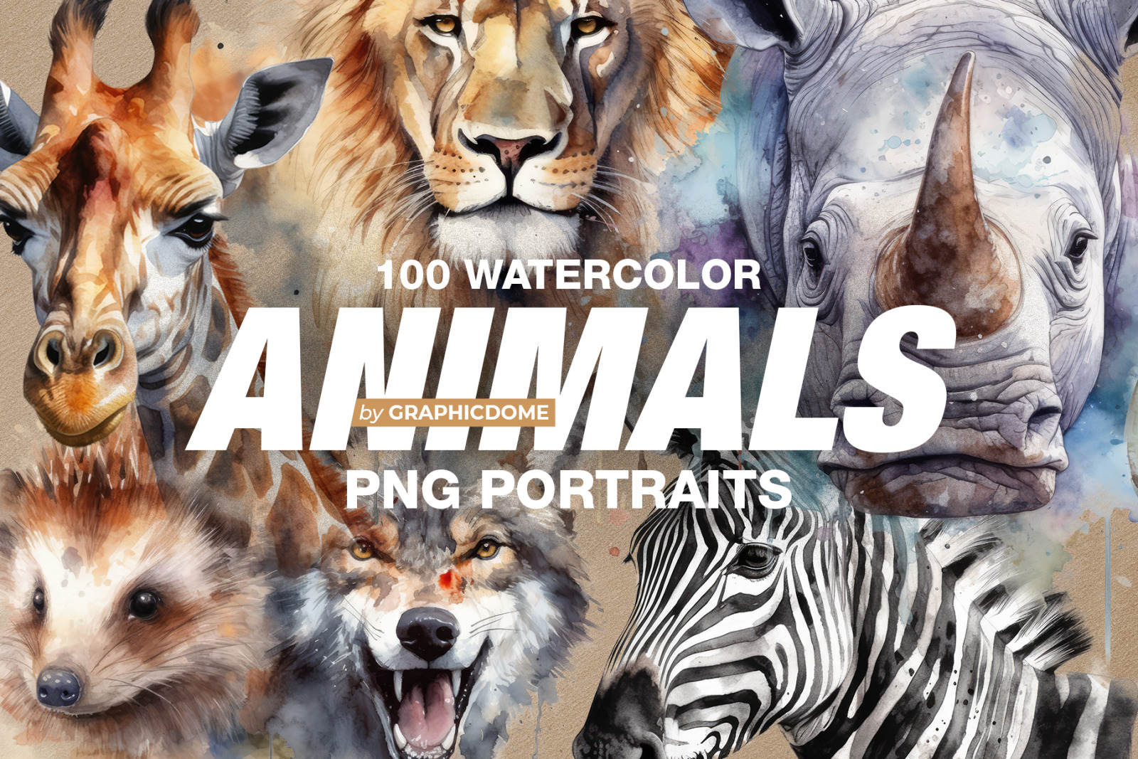 100 Watercolor Animal Portraits 100 Watercolor Animal Portraits