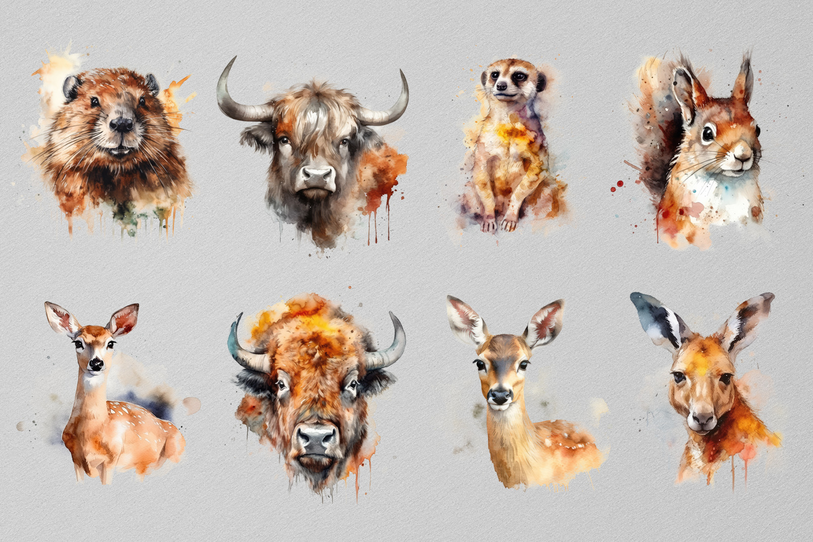 100 Watercolor Animal Portraits