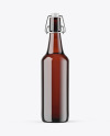 Dark Amber Glass Beer Bottle Mockup