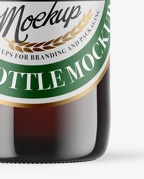 Dark Amber Glass Beer Bottle Mockup