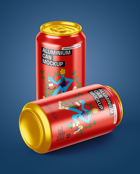 Two Aluminium Cans Mockup