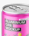 Aluminium Drink Can With Matte Finish Mockup