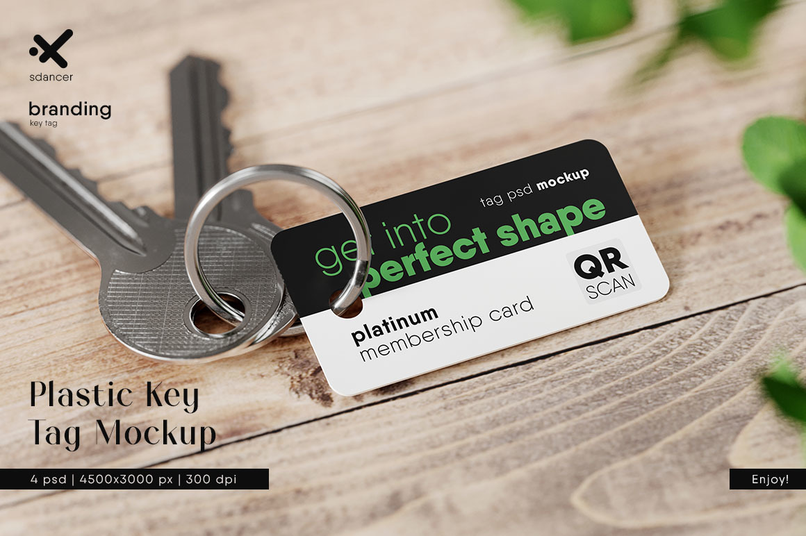 Plastic Key Tag Mockup Plastic Key Tag Mockup