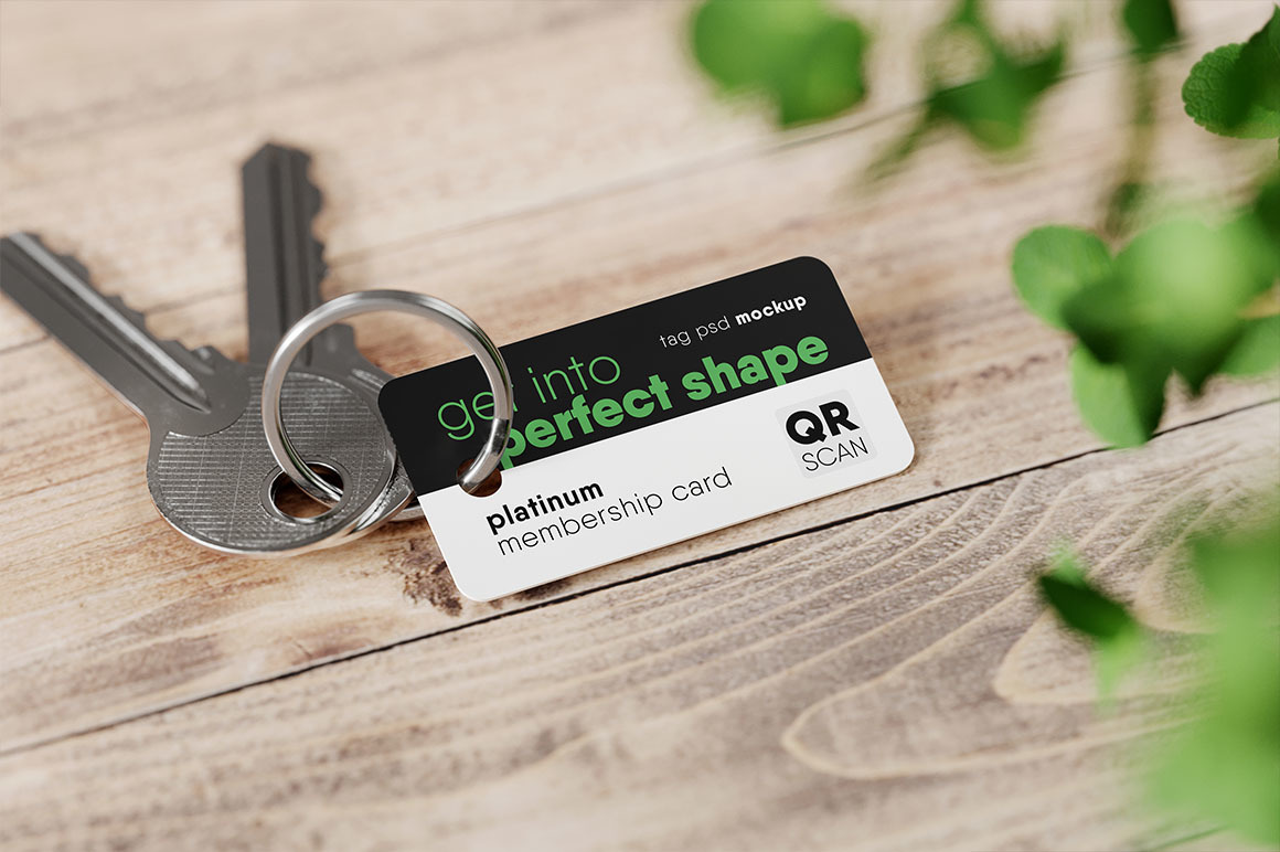 Plastic Key Tag Mockup