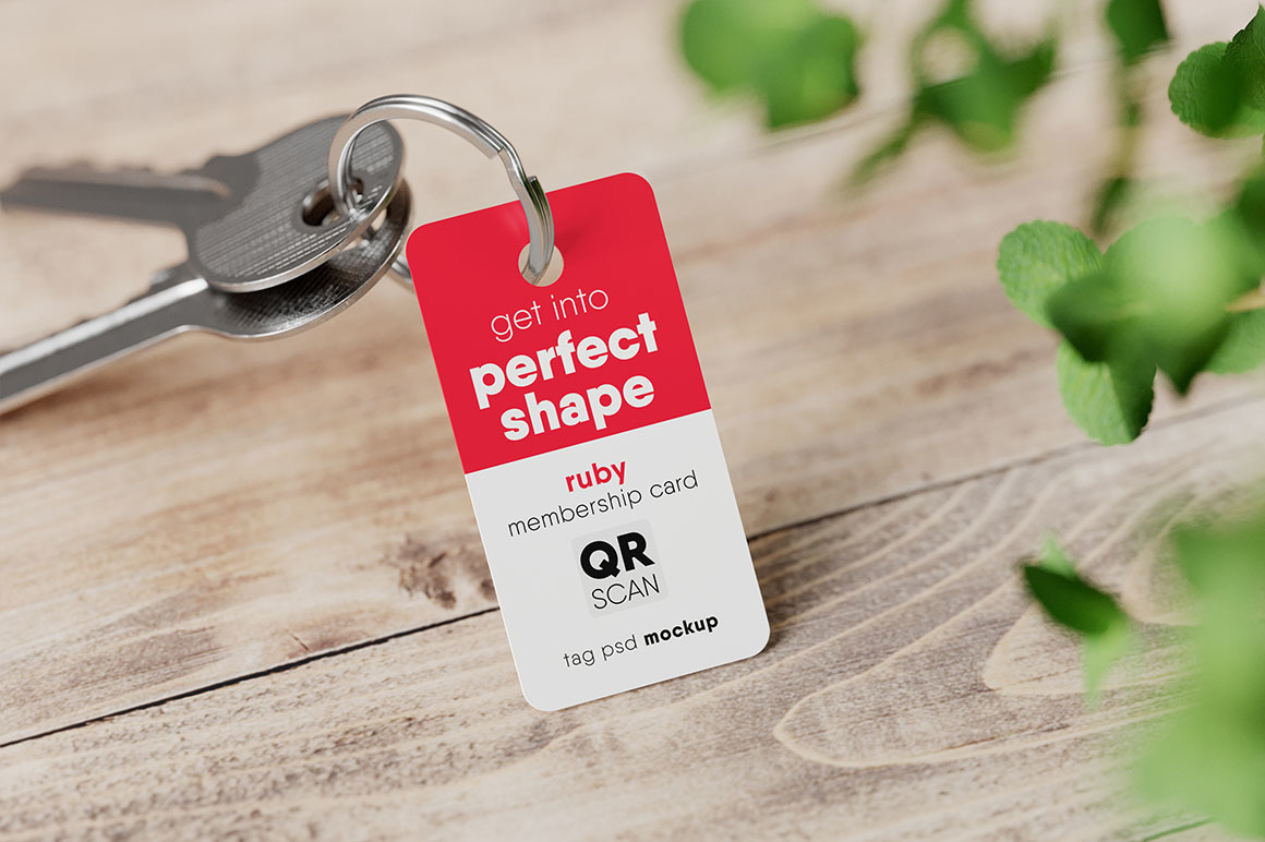 Plastic Key Tag Mockup