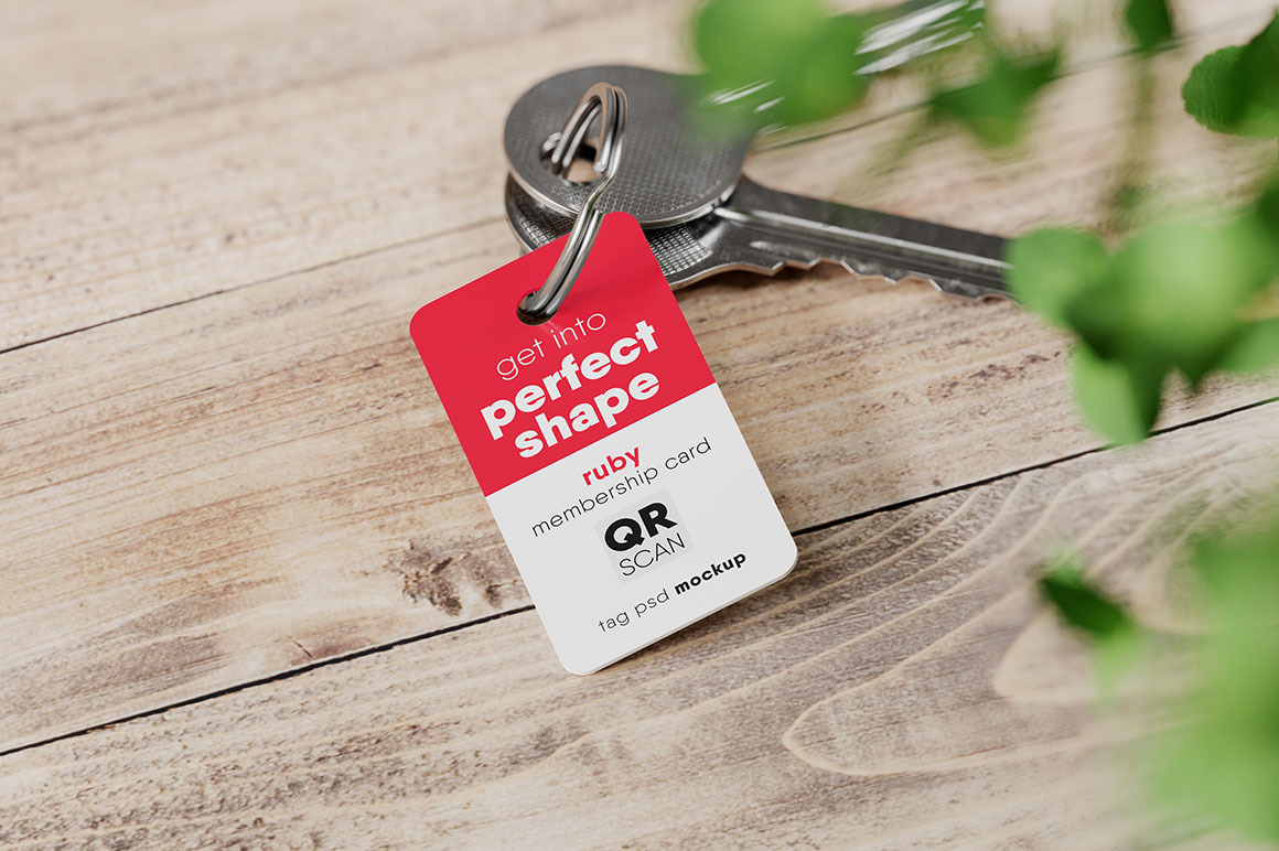 Plastic Key Tag Mockup