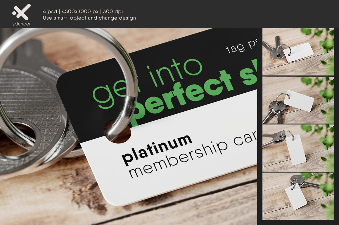 Plastic Key Tag Mockup Plastic Key Tag Mockup
