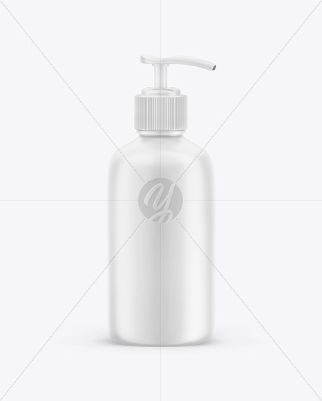 Matte Shampoo Bottle with Pump Mockup