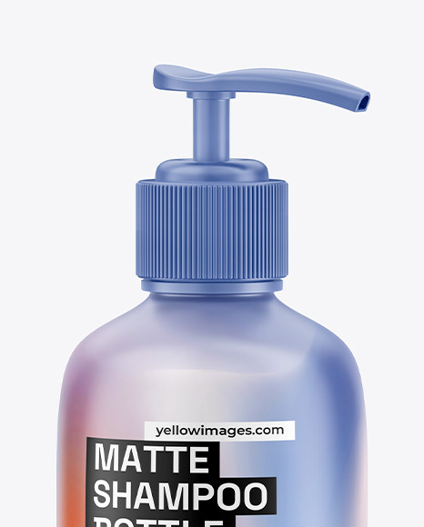 Matte Shampoo Bottle with Pump Mockup