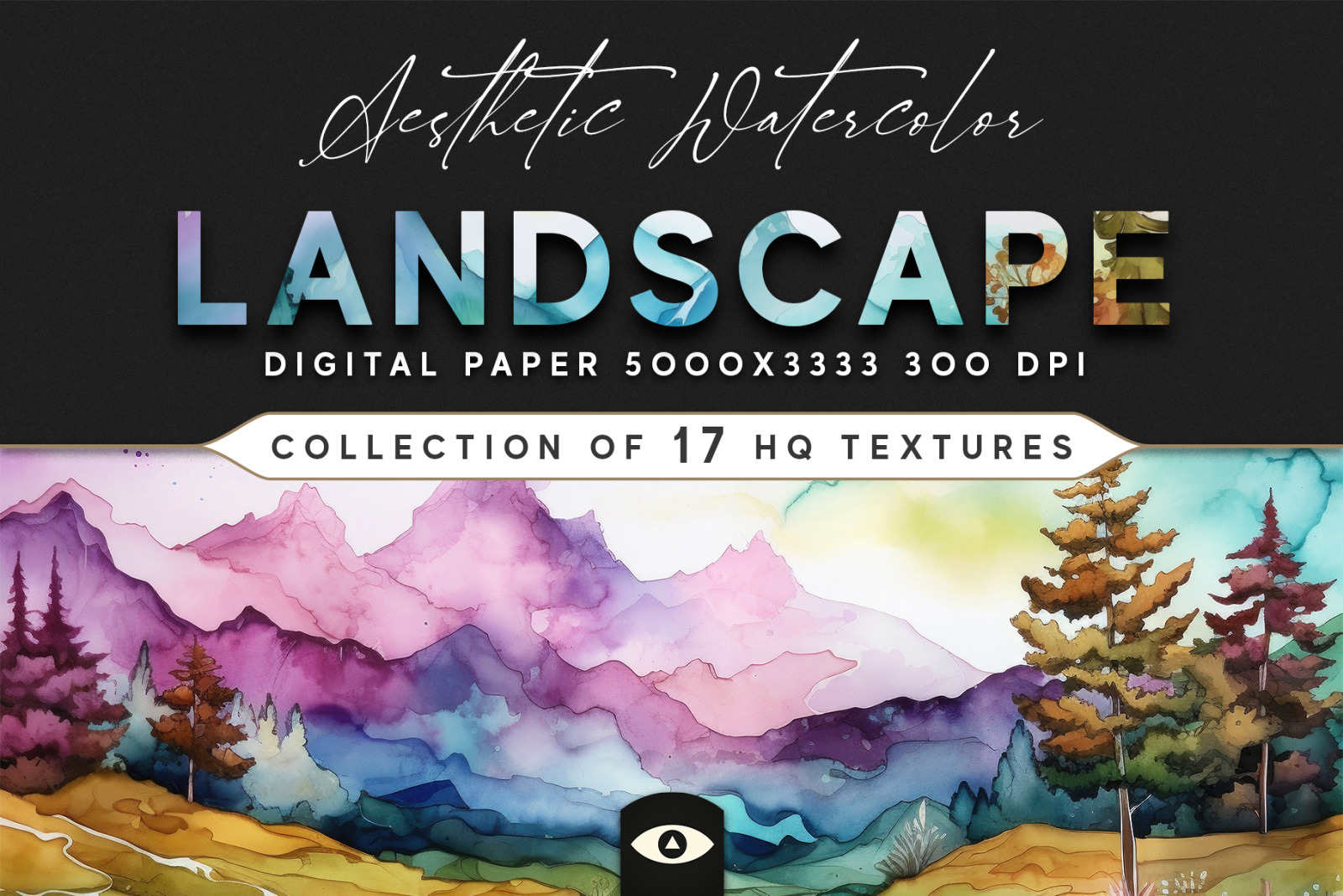 Aesthetic Watercolor Landscape Texture Pack