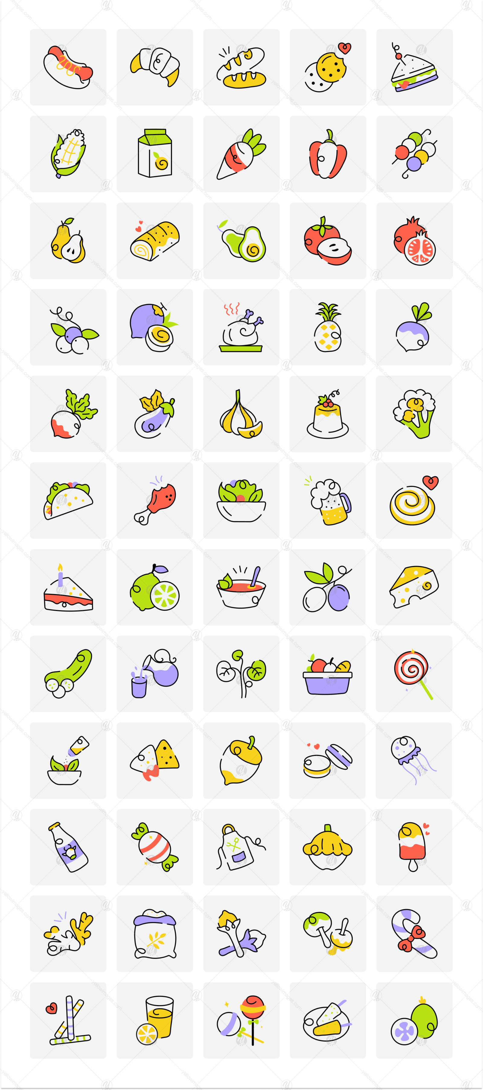 Animated Food Icon Set