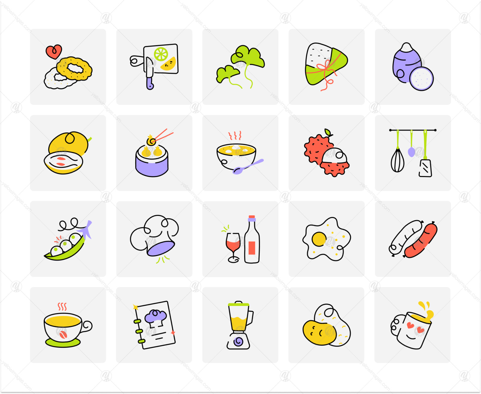 Animated Food Icon Set