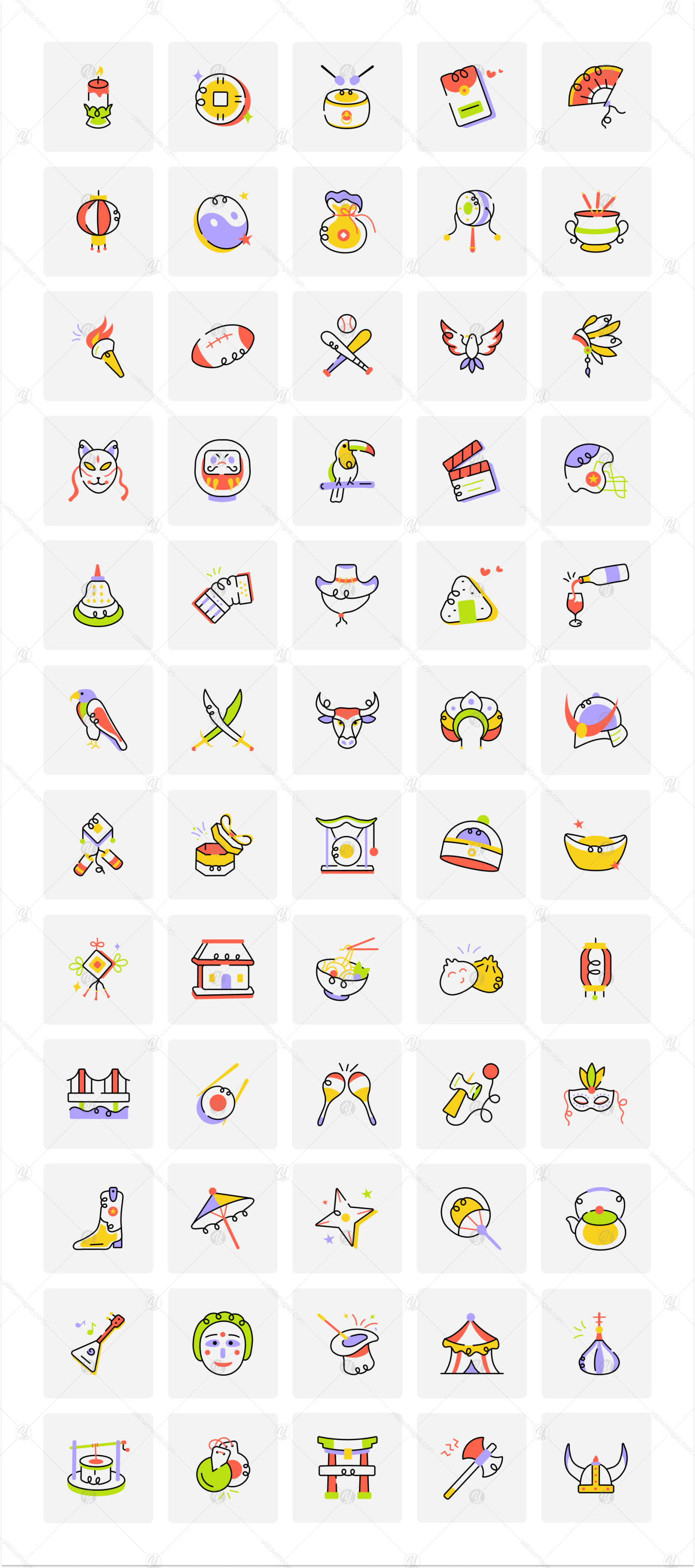 Animated Culture Icon Set