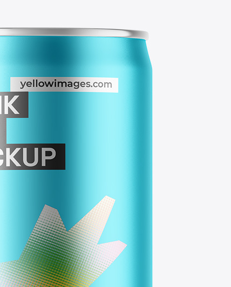 Matte Metallic Drink Can Mockup