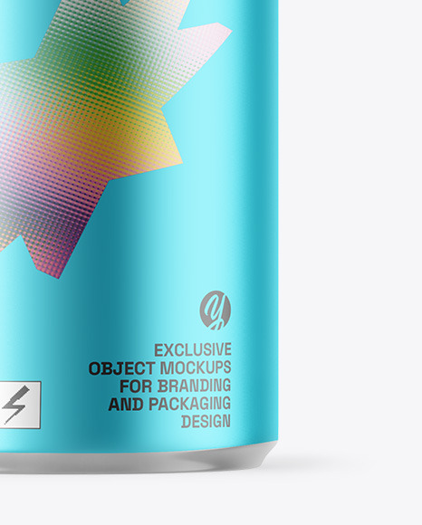 Matte Metallic Drink Can Mockup