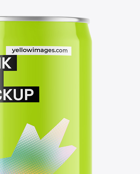 Glossy Drink Can Mockup