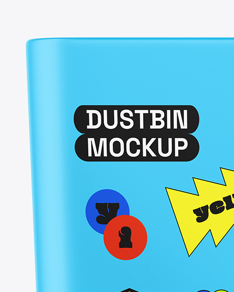 Matte Plastic Dustbin Mockup