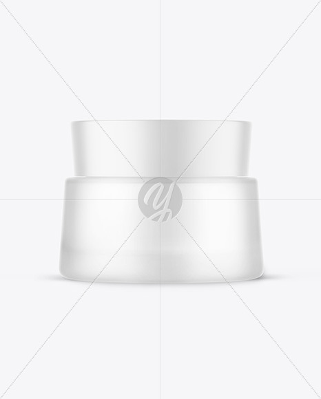 Frosted Glass Cosmetic Jar Mockup